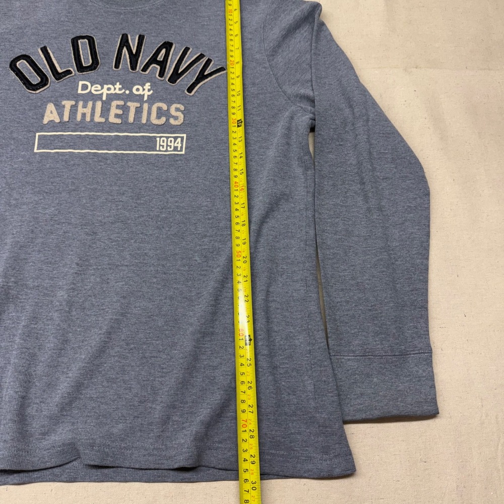Old Navy Mens XXL Long Sleeve Dept of Athletics Graphic Waffle Tee Gray 1994 - Picture 3 of 9